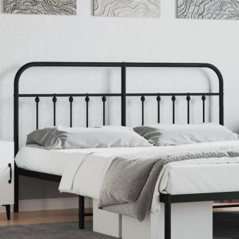 vidaXL Metal Headboard Black 180 cm