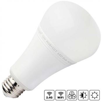 Bombilla LED E27 12W RGB+CCT Regulable con Control RF 2.4GHz Dual Blanco y RGB