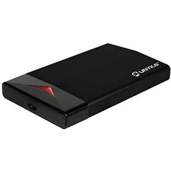 UNYKAch Carcasa Externa UK 25303 para Disco Duro 2.5 2 TB HDD, Sencilla Instalación Plug&Play, Diseño en Aluminio para Mejor Regulación de Temperatura y USB Tipo C - 176 x 130 x 40 mm