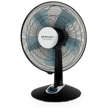 Ventilador de sobremesa Orbegozo TF 0139, 35 cm, color negro, 5 aspas, modo silencioso, oscilante, control de velocidad luminoso, potencia de 45W