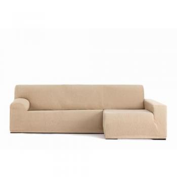 Funda Chaise Longue Brazo Largo Derecho Elástica Troya Beige 170 x 110 x 310 cm
