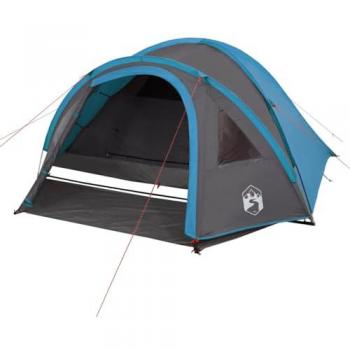 Tienda de Campaña Iglú para 4 Personas Impermeable, Toldo Portátil de Senderismo, Refugio de Camping, Carpa de Exterior, Color Azul