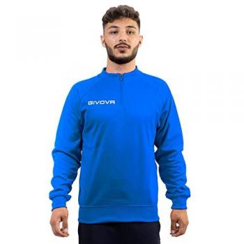 Givova Men's 1/2 Zip Polarfleece Training Sweatshirt, Blue, Size S