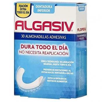 ALGASIV Almohadillas Adhesivas para Dentaduras Postizas Inferiores, Dura Todo el Día y Protege las Encías, 30 Unidades