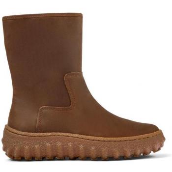 Camper Ground Women's Brown Leather Boots with Zipper