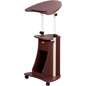 Techni Mobili Deluxe Rolling Laptop Cart with Storage, Chocolate