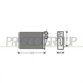 Radiador de calefacción PRASCO PG320H001 con intercambiador de calor para interior