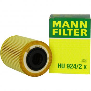Original MANN-FILTER Filtro de aceite HU 924/2 x – Set de filtro de aceite juego de juntas – Para automóviles