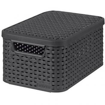 Cesta de almacenaje Curver Style L Ratán Gris 30L