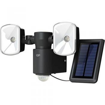 Lámpara de Seguridad LED Solar GP Safeguard RF4.1H con Sensor de Movimiento, 260 lm, Inalámbrica, Color Negro