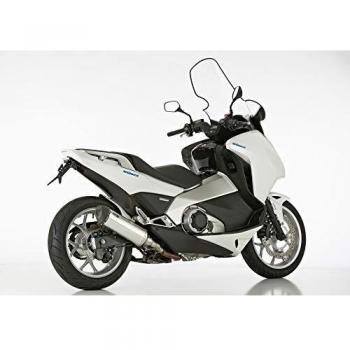 Escape SHARK DSX-5 de aluminio pulido con tapa de extremo recubierta en acero inoxidable negro mate para Honda NC 750 Integra 2016
