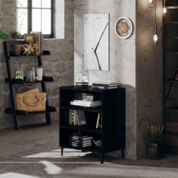 Aparador negro pulido de madera multicapa 57x35x70 cm