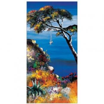 Artopweb 100x50 cm Panel Decorativo con Diseño Keiflin Les Herbes Folles, Madera, Multicolor, 50x1.8x100 cm