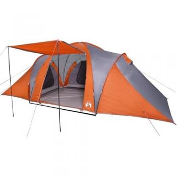 Tienda Familiar Impermeable tipo Cúpula para 6 Personas en Gris y Naranja