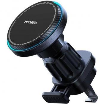 Cargador Inalámbrico para Coche Joyroom con Soporte Magnético y Ventilador de Enfriamiento - Negro (Modelo JR-ZS387)