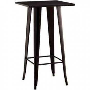 Mesa Alta Auxiliar Strong Thinia Home 4 Personas Forma Cuadrada Negro 105X60x60 Cm