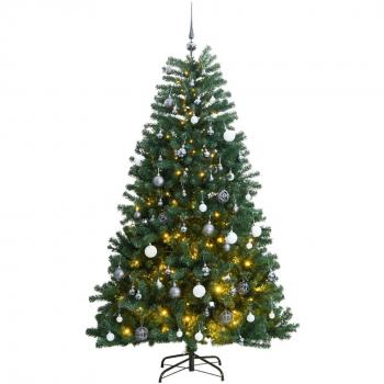 vidaXL Artificial Hinged Christmas Tree 300 LEDs & Ball Set 240 cm