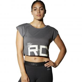 Reebok Combat Spraydye Crop Tee Camiseta, Mujer, Negro