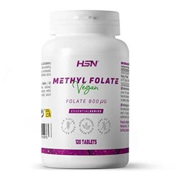 Metilfolato 800 mcg - Ácido Fólico de Máxima Absorción y Biodisponibilidad - HSN | 120 Tabletas Veganas, Sin Gluten, No-GMO