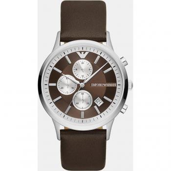 Reloj de hombre Emporio Armani RENATO cronógrafo de piel LWG marrón