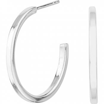 Pendientes de aro City de plata con brazo rectangular