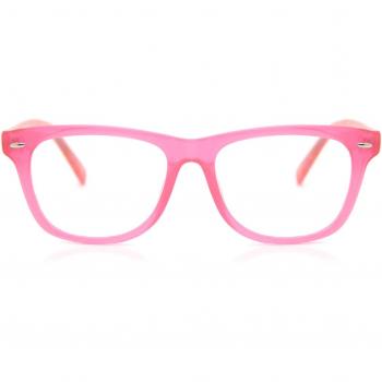 Square Full Rim Plastic Kids' Prescription Glasses - Pink - Size 45 - Blue Light Block Available - SmartBuy Kids