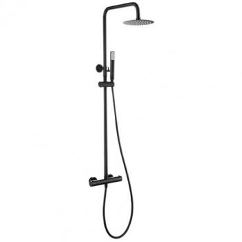 Conjunto ducha termostático Génova negro mate IMEX BTG053/NG