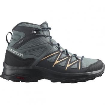 Salomon Daintree Mid GTX - Botas de montaña de mujer, impermeables, transpirables, con membrana Gore-Tex, suela Contagrip para tracción y comodidad en terrenos irregulares