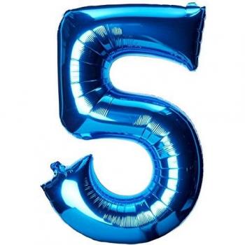 ToyCentre Globo de Aluminio Grande Número 5, Azul, 58 x 83 cm