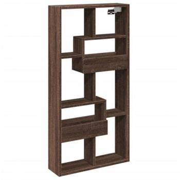Armario de pared madera de ingeniería marrón roble 50x15x100 cm
