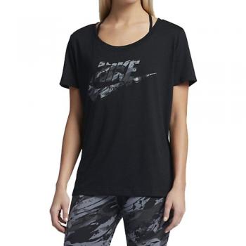 Nike W NSW Scoop Rock Grdn Camiseta, Mujer, Negro, XS