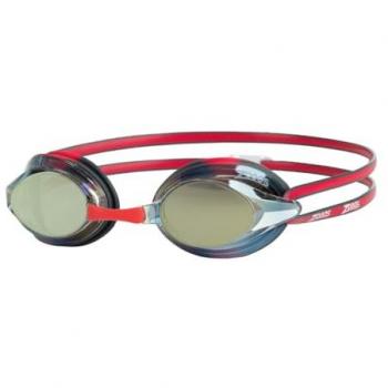 Gafas de natación Zoggs Racer Titanium con lentes espejadas gris, color rojo y negro, unisex-adulto