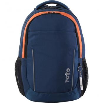Mochila Totto Titany ejecutiva porta PC azul y naranja