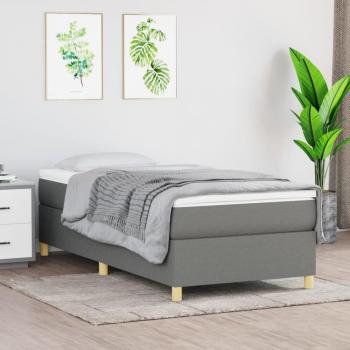 Estructura de cama box spring tela gris oscuro 90x200 cm vidaXL