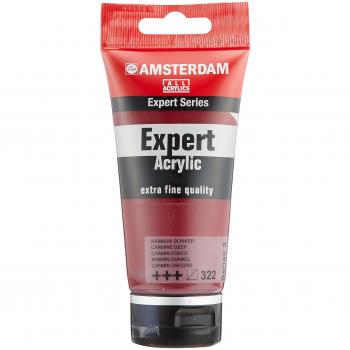 Pintura Acrílica Amsterdam Expert - 75 ml - Carmín Profundo 322 - Semi-Transparente, Cuerpo Pesado, Alta Resistencia a la Luz, Calidad Profesional