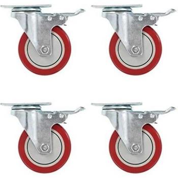 vidaXL 12x Ruedas Giratorias con Frenos Dobles Materiales Muebles Bancos Trabajo Carritos Estanterías Resistencia Golpes Suaves con Diámetro 100mm