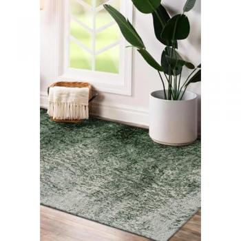 Alfombra moderna verde tejido plano 140x200 cm colección Navidad