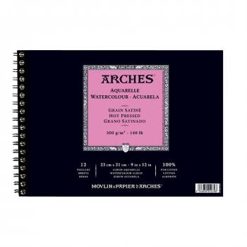 Arches 400014935 - Bloc en espiral para acuarela, 23 x 31 cm, color blanco natural