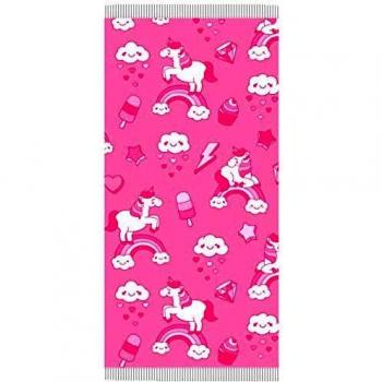 Unicorns pink cotton sarong beach towel