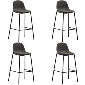 vidaXL Taburetes de cocina 4 unidades tela gris oscuro