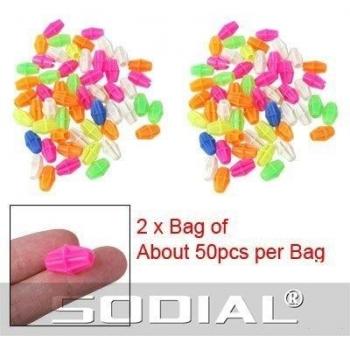 SODIAL(R) 2 Bolsas de Perla Bola de Plastico Multicolor Rayo Decoracion de Bicicleta