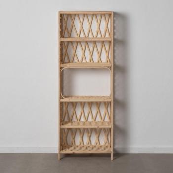 Estantería de Ratan 64 x 34,5 x 171 cm Natural Bambú