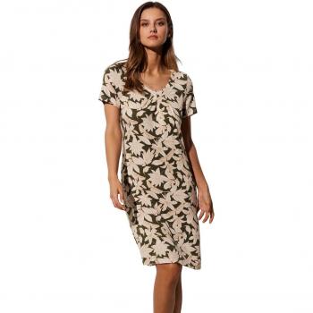 Vestido de playa con estampado floral y detalles de encaje