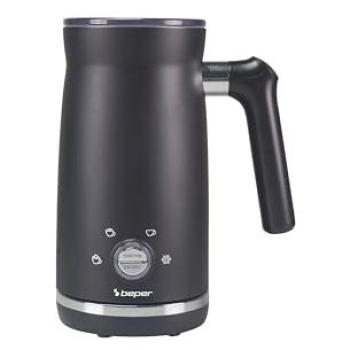 Espumador de Leche Automático Beper P101CAF001, 500W, Capacidad 300 ml, Tapa, Negro, 4 Funciones