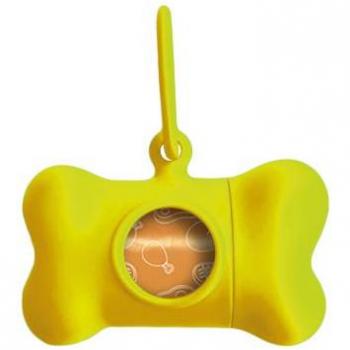 Pet Bag Dispenser United Pets Bon Ton Neon Dog Yellow