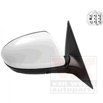Espejo retrovisor VAN WEZEL 2756828 con diseño específico para vehículos, acabado en negro, ajuste manual, cristal convexo para mayor visibilidad y homologación según estándares europeos