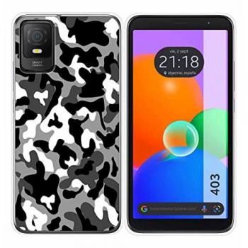 Funda Silicona TPU Personalizada Camuflaje Nieve para TCL 403