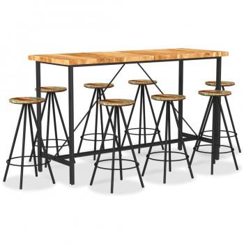 Muebles de Bar 9 Piezas Madera Maciza de Acacia y Madera Reciclada