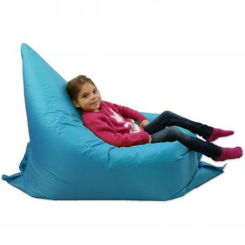 Puf para niños, tumbona para jardín, grande, de 6 posiciones. Pufs gigantes para niños para exteriores, cojín para el suelo, de color aguamarina, 100 % impermeable