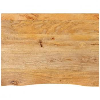 Tablero de mesa borde natural madera maciza mango 70x60x2,5 cm Marrón
